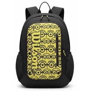 Wilson Minions Tour Backpack Black Yellow NEW w/ Tags Laptop School Tennis
